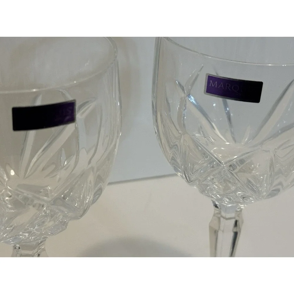 Waterford‎ Crystal Marquis Brookside Water Wine Goblets Set of 2 Glasses, 8-5/8